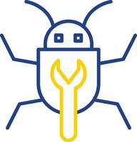 Bug Fixing Line Two Colour Icon Design vector