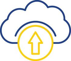 Cloud Drive Line Two Colour Icon Design vector