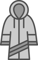 impermeable línea lleno escala de grises icono diseño vector