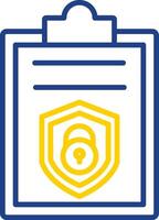 Security Report Line Two Colour Icon Design vector