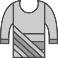 suéter línea lleno escala de grises icono diseño vector
