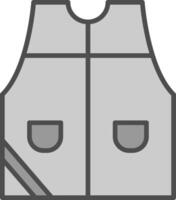 Sleeveless Line Filled Greyscale Icon Design vector