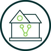 Sharing House Line Circle Icon Design vector