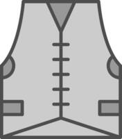 chaleco línea lleno escala de grises icono diseño vector