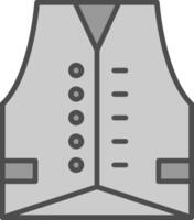 Vest Line Filled Greyscale Icon Design vector