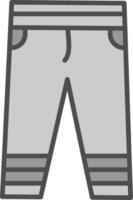 pantalones línea lleno escala de grises icono diseño vector