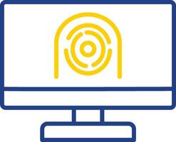 Security Computer Faceprint Line Two Colour Icon Design vector