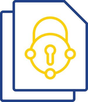 seguridad archivo conectar línea dos color icono diseño vector