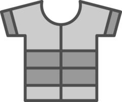 camisa línea lleno escala de grises icono diseño vector