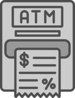 Atm Machine Line Filled Greyscale Icon Design vector