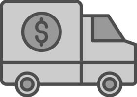 Money Transport Line Filled Greyscale Icon Design vector