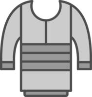 Sweater Line Filled Greyscale Icon Design vector