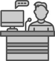 Analyst Line Filled Greyscale Icon Design vector