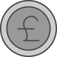 Pounds Line Filled Greyscale Icon Design vector