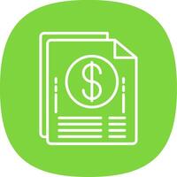 Paper Bills Line Curve Icon Design vector
