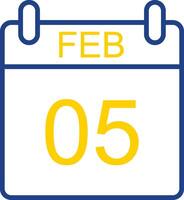 February Line Two Colour Icon Design vector