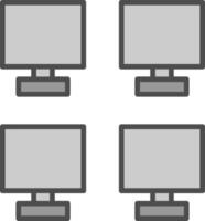 Monitors Line Filled Greyscale Icon Design vector