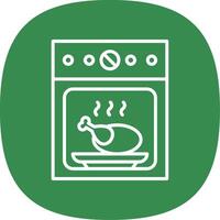 horno línea curva icono diseño vector