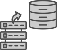 Data Stacks Line Filled Greyscale Icon Design vector