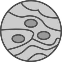 Planet Line Filled Greyscale Icon Design vector