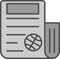 Sports News Line Filled Greyscale Icon Design vector