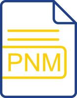 pnm archivo formato línea dos color icono diseño vector