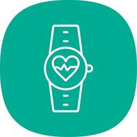 Heart Rate Monitor Line Curve Icon Design vector