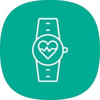 Heart Rate Monitor Line Curve Icon Design vector