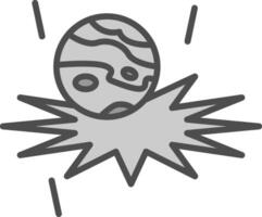 Supernova Line Filled Greyscale Icon Design vector