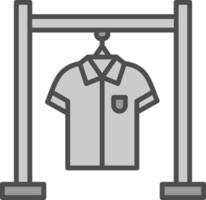 Clothing Rack Line Filled Greyscale Icon Design vector