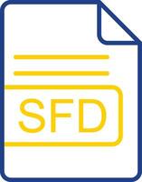 SFD File Format Line Two Colour Icon Design vector