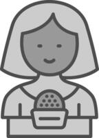 Journalist Line Filled Greyscale Icon Design vector