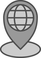Local Line Filled Greyscale Icon Design vector