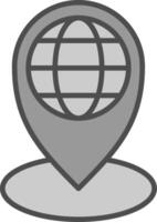 Local Line Filled Greyscale Icon Design vector