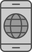 News Feed Line Filled Greyscale Icon Design vector