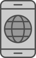 News Feed Line Filled Greyscale Icon Design vector