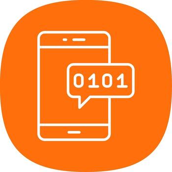 Mobile Line Curve Icon Design vector