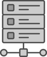 Database Line Filled Greyscale Icon Design vector