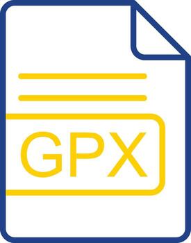 GPX File Format Line Two Colour Icon Design vector