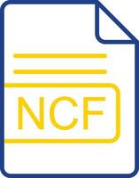 NCF File Format Line Two Colour Icon Design vector