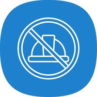 Prohibited Sign Line Curve Icon Design vector