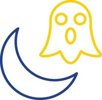 Halloween Moon Line Two Colour Icon Design vector