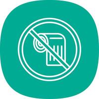 Prohibited Sign Line Curve Icon Design vector