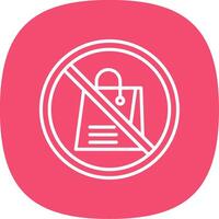 Prohibited Sign Line Curve Icon Design vector