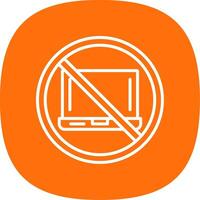 Prohibited Sign Line Curve Icon Design vector