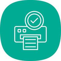 Printer Line Curve Icon Design vector