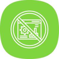 Prohibited Sign Line Curve Icon Design vector