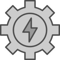 Gear Line Filled Greyscale Icon Design vector