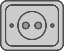 Socket Line Filled Greyscale Icon Design vector