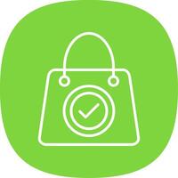 Shopping Bag Line Curve Icon Design vector